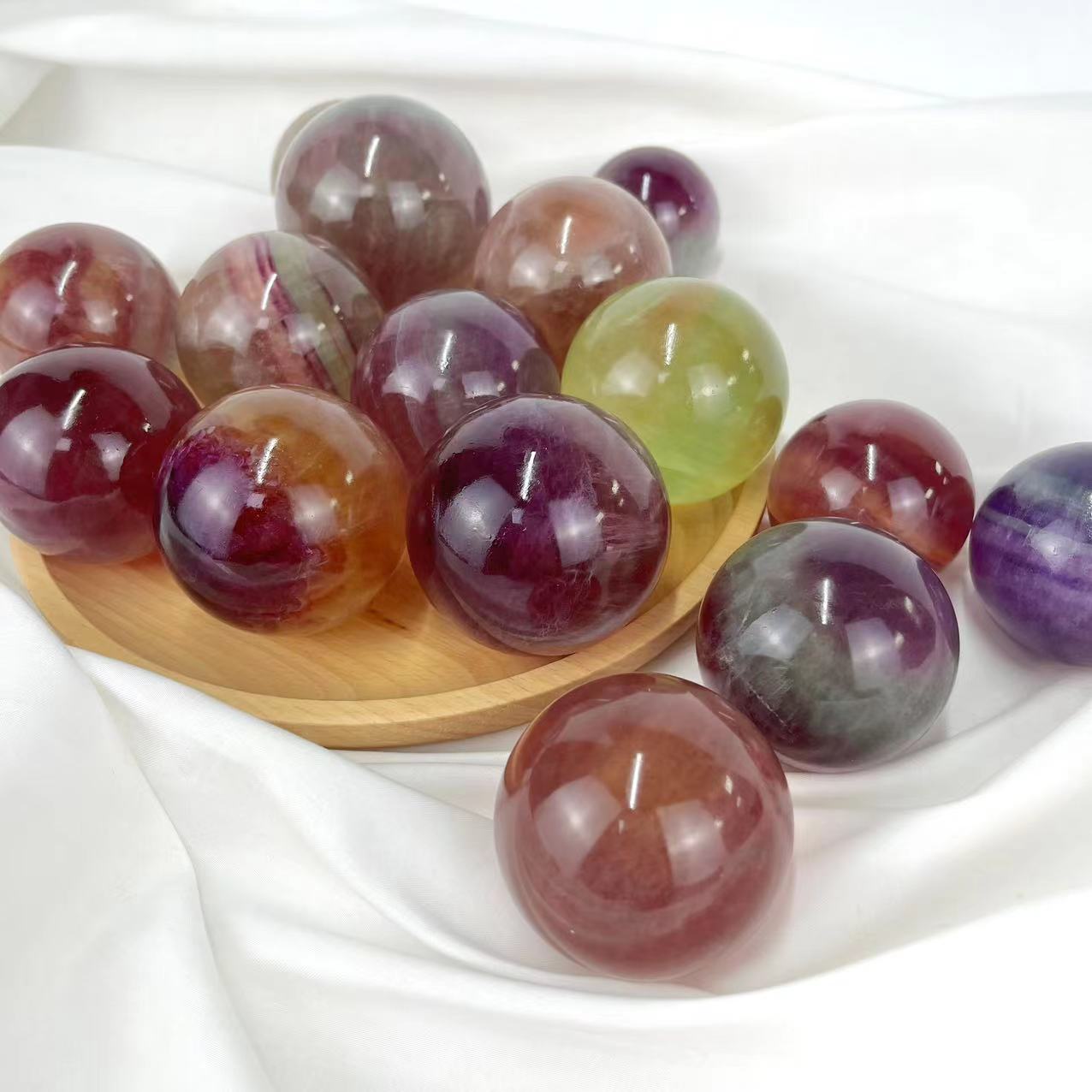 Rainbow Fluorite Spheres