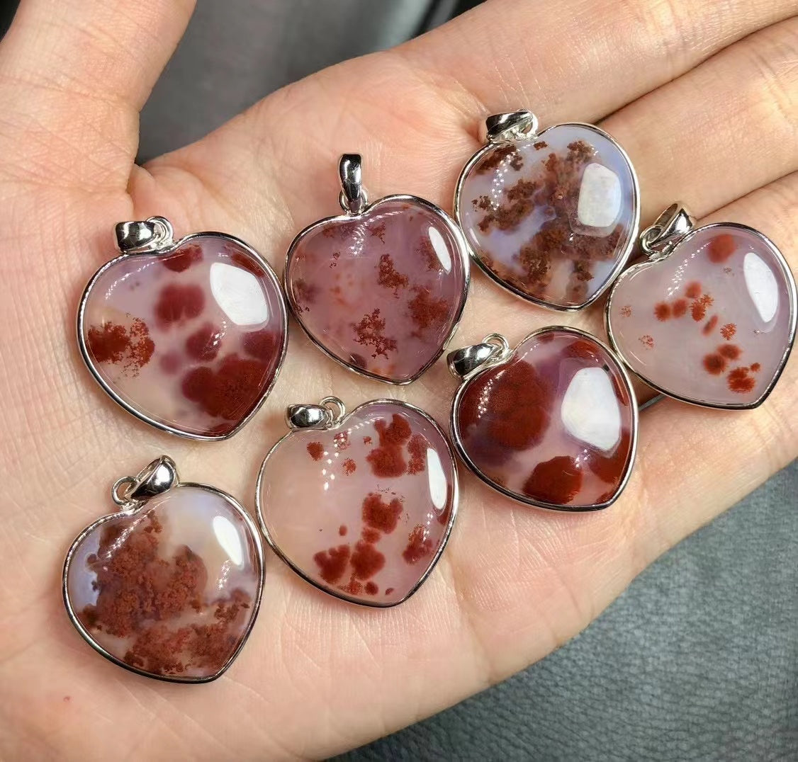 Vermilion Agate Pendant for Necklace