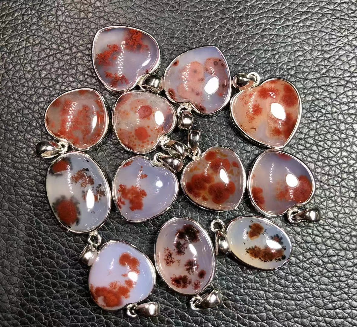 Vermilion Agate Pendant for Necklace