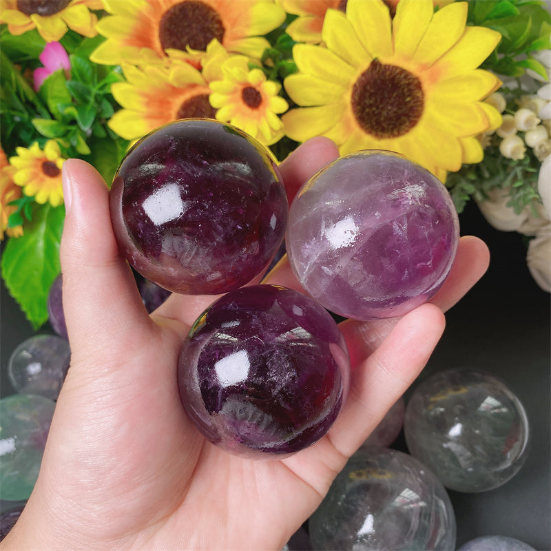 Green and Purple Fluorite Spheres