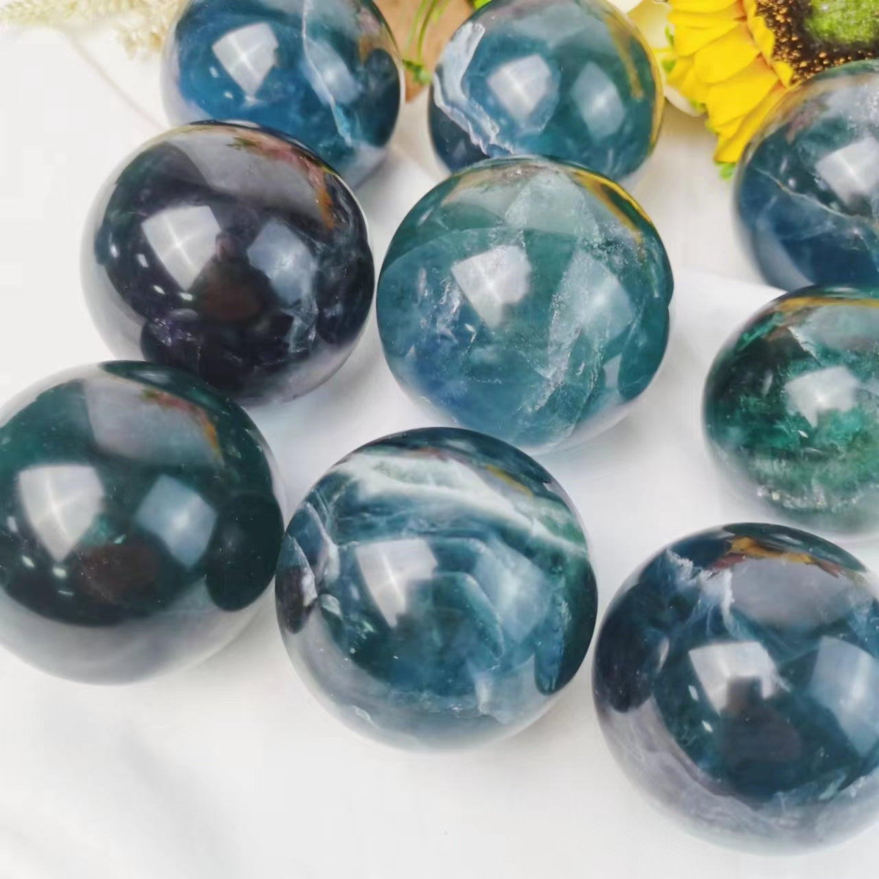 Blue Fluorite Spheres