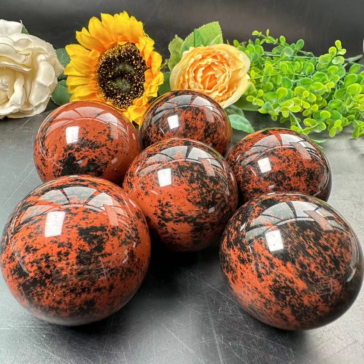 Red Obsidian Spheres