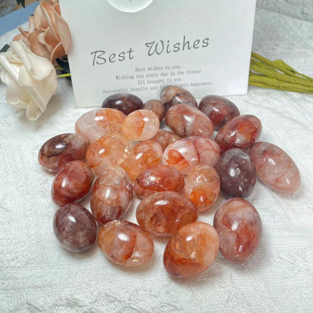 Red Fire Quartz Hematoid Tumble Stones