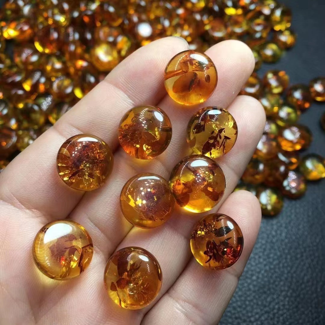 Piebald Natural Amber Tumble Stones