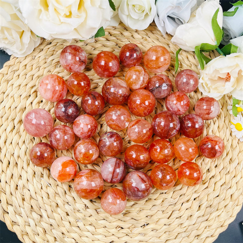 Red Fire Quartz Hematoid Mini Spheres