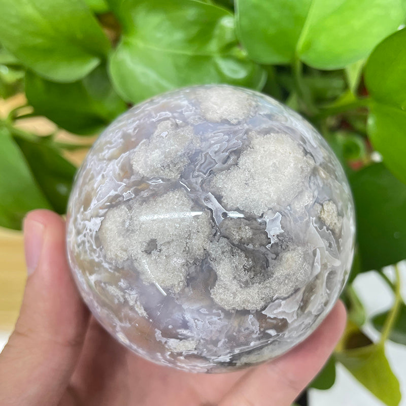 Blue Flower Agate Spheres