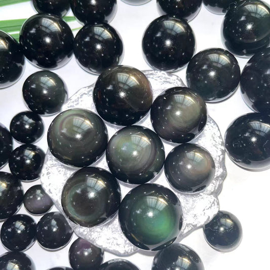 Rainbow Obsidian Spheres