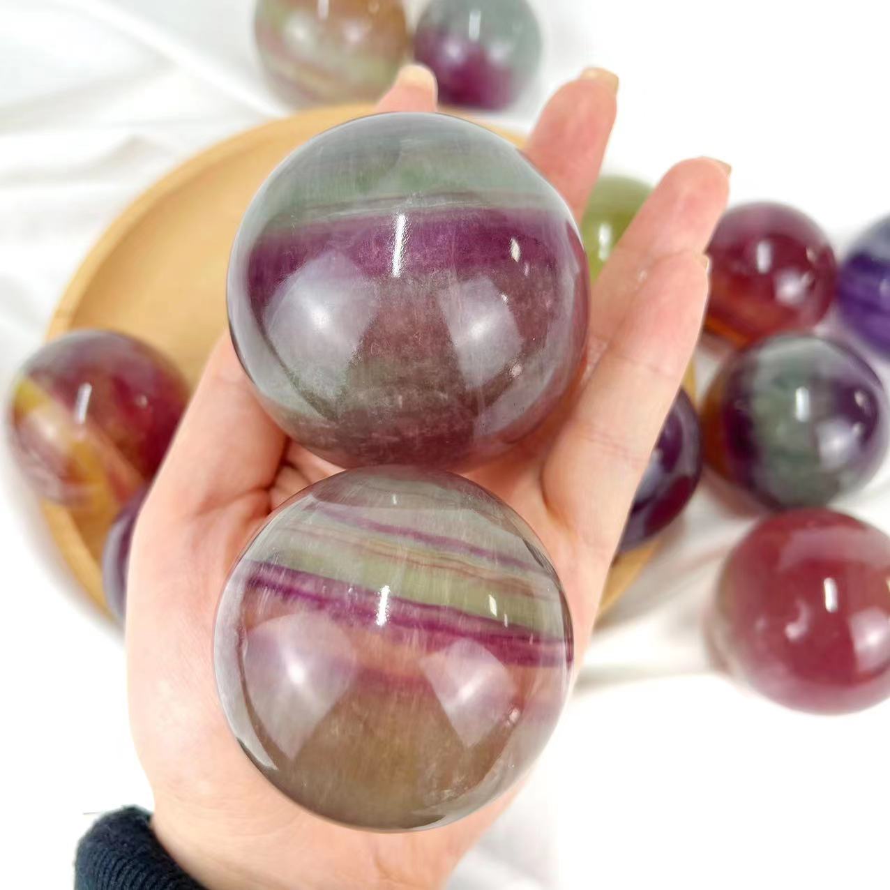 Rainbow Fluorite Spheres