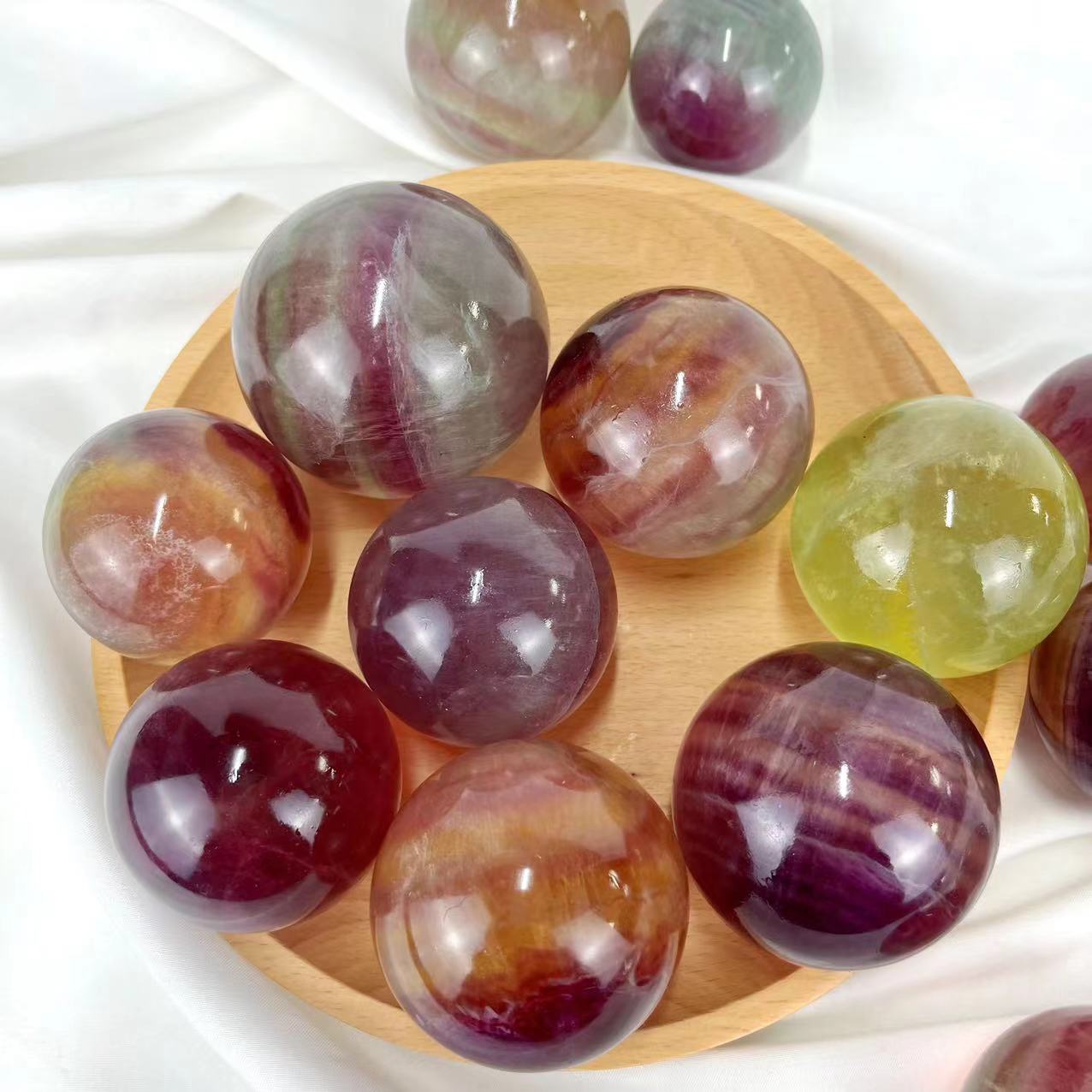 Rainbow Fluorite Spheres