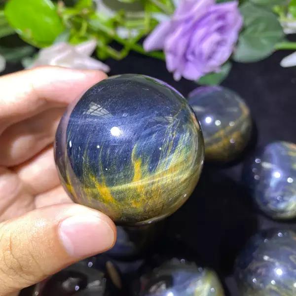 Blue Tiger Eye Stone Spheres