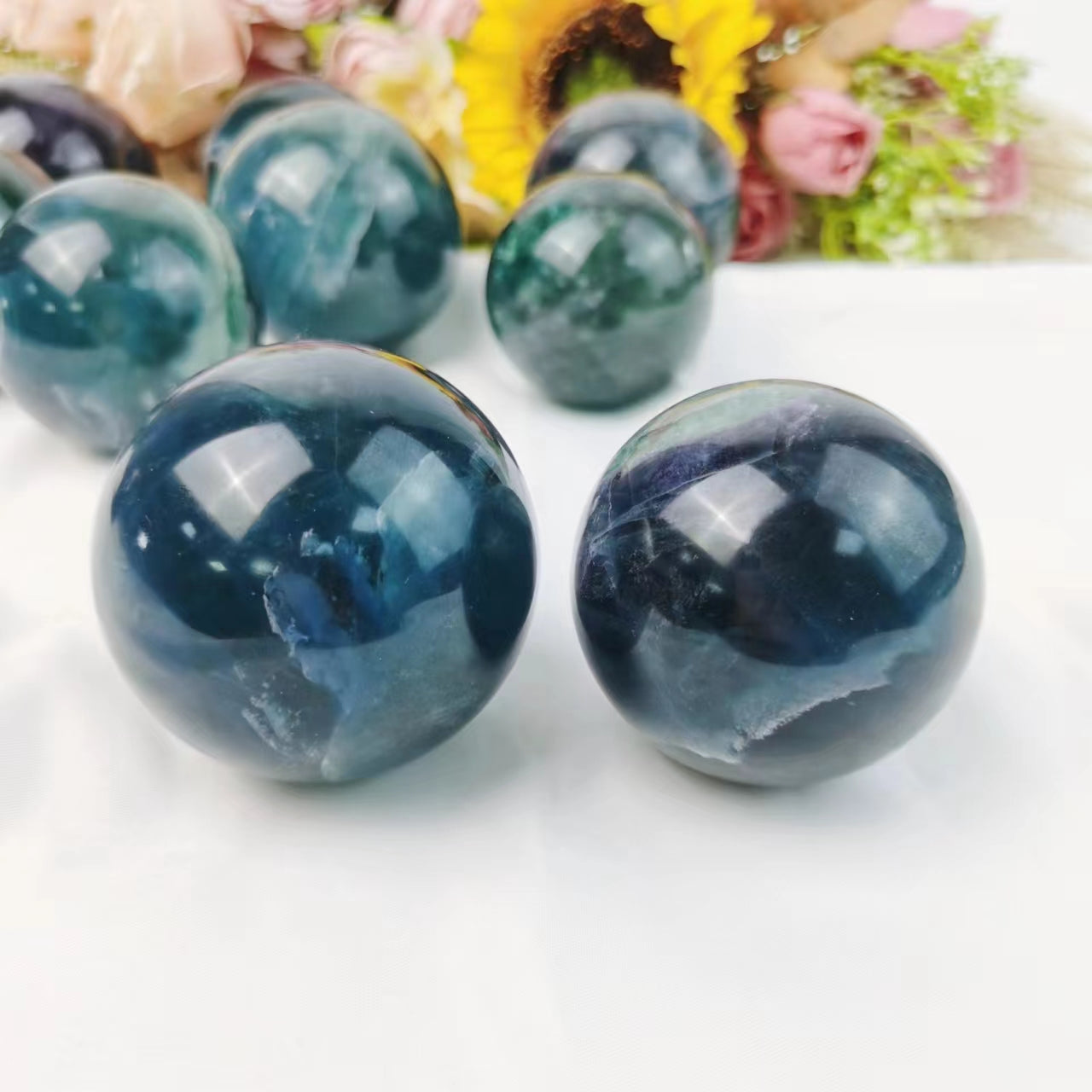 Blue Fluorite Spheres