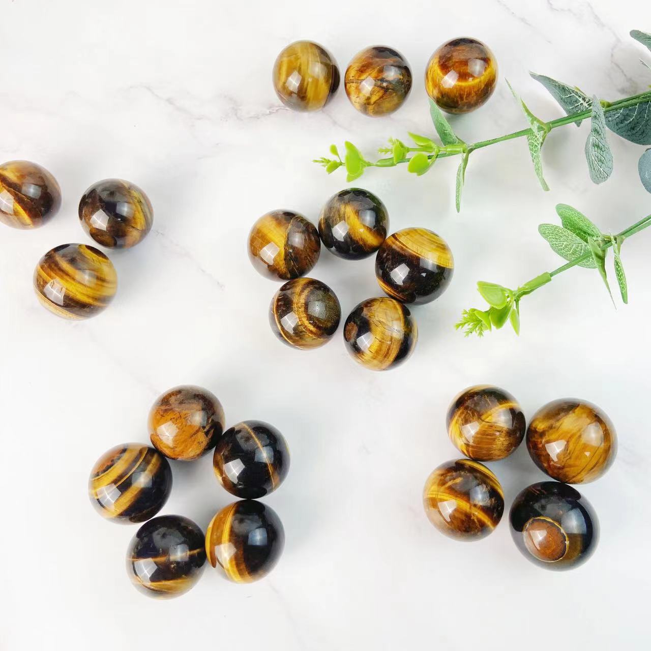 Yellow Tiger Eye Stone Mini Spheres