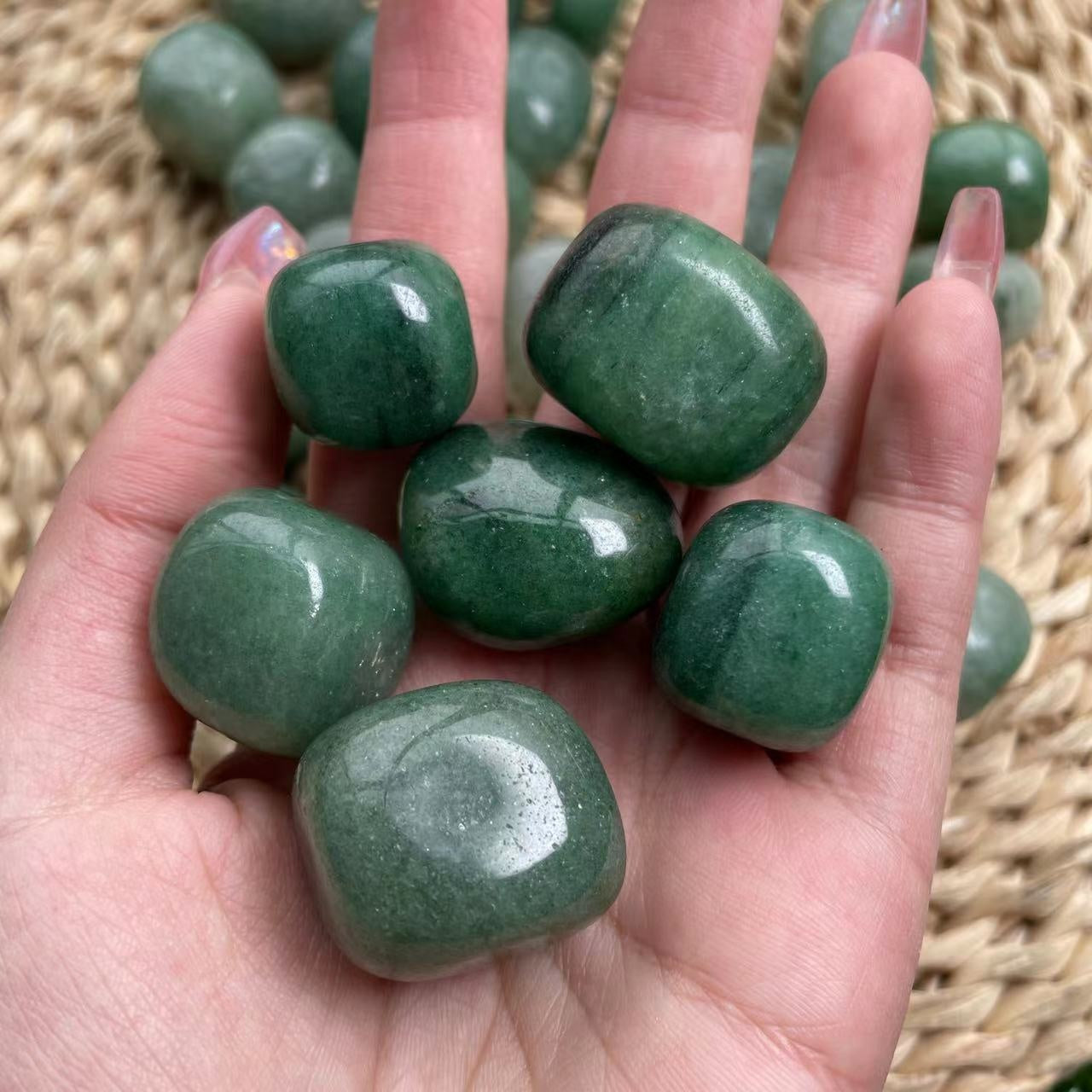 Green Strawberry Quartz Tumble Stones