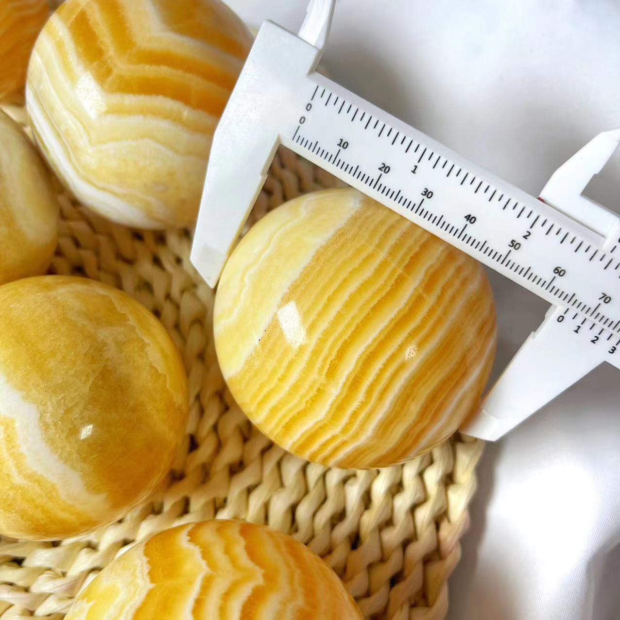 Yellow Honey Calcite Spheres