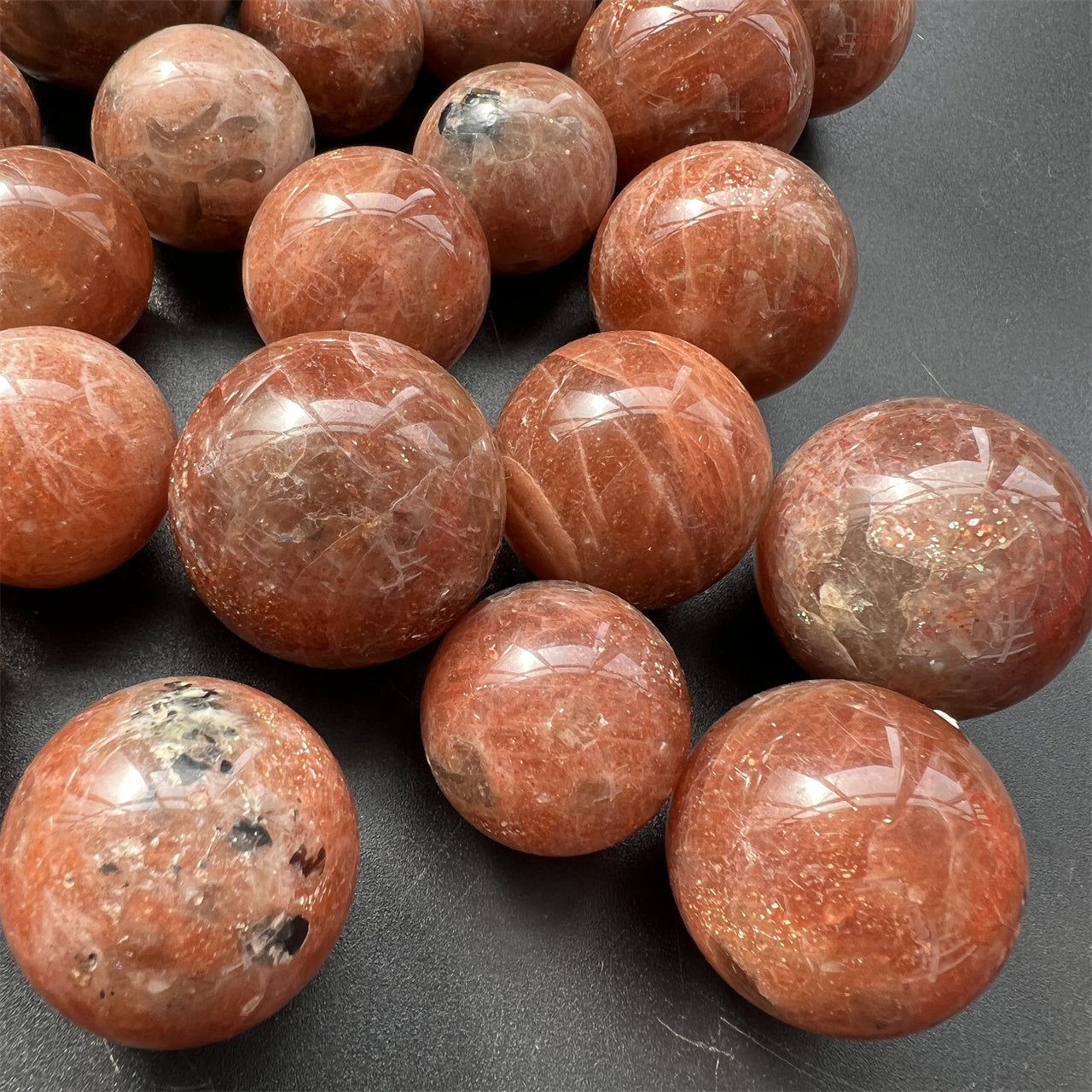 High Quality Gold Sunstone Mini Spheres