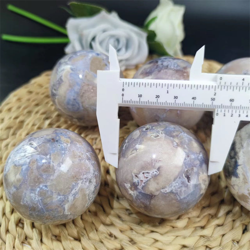 Blue Flower Agate Spheres