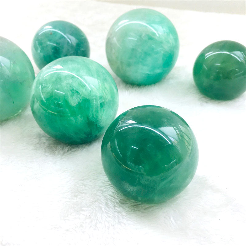 Green Fluorite Spheres