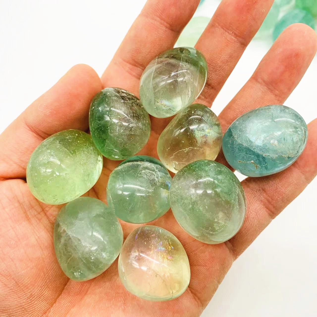 Green Fluorite Tumble Stones