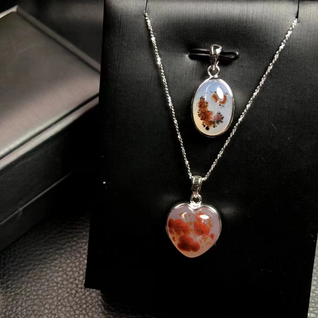 Vermilion Agate Pendant for Necklace