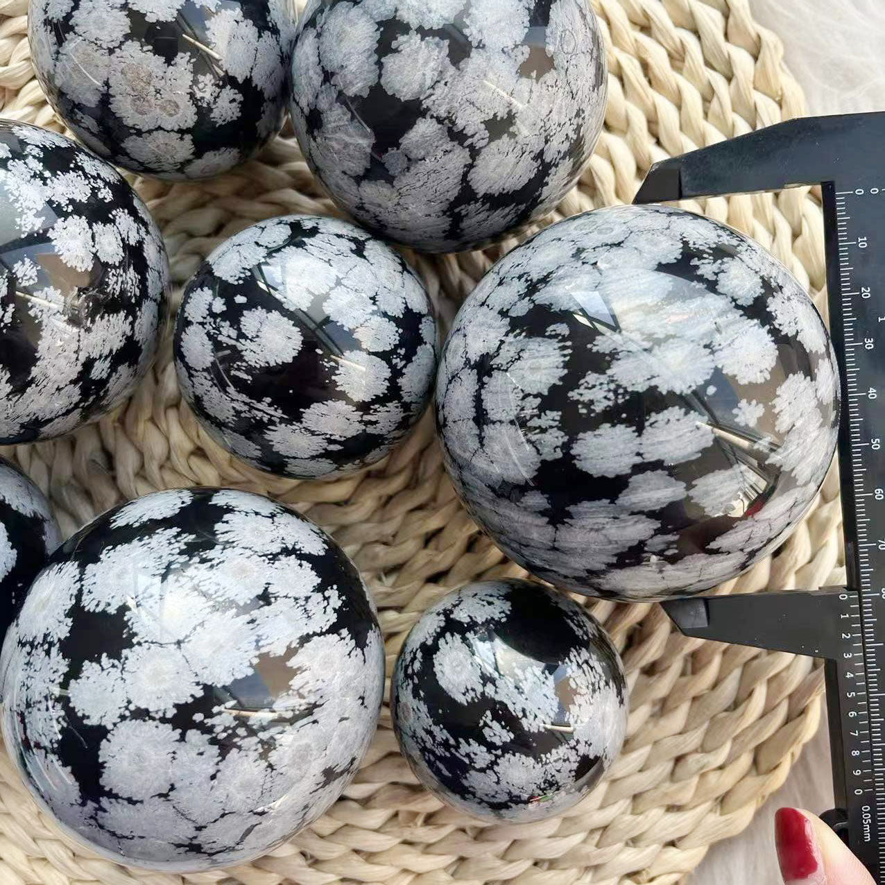 Snowflake Obsidian Spheres