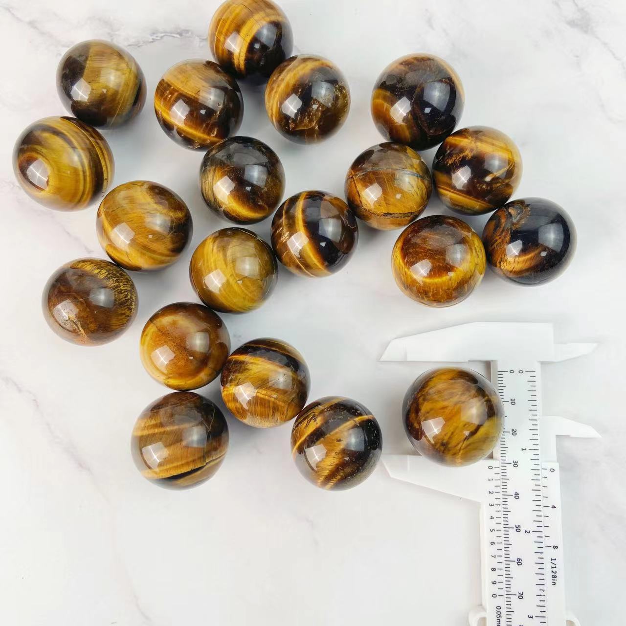 Yellow Tiger Eye Stone Mini Spheres