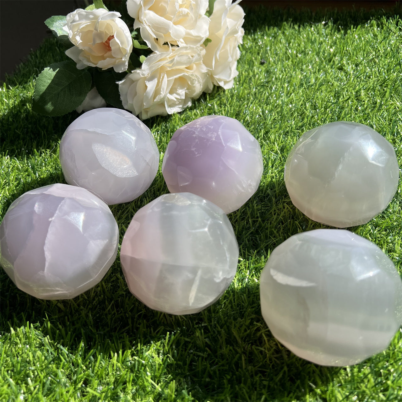 Light Purple Fluorite Irregular Surface Spheres