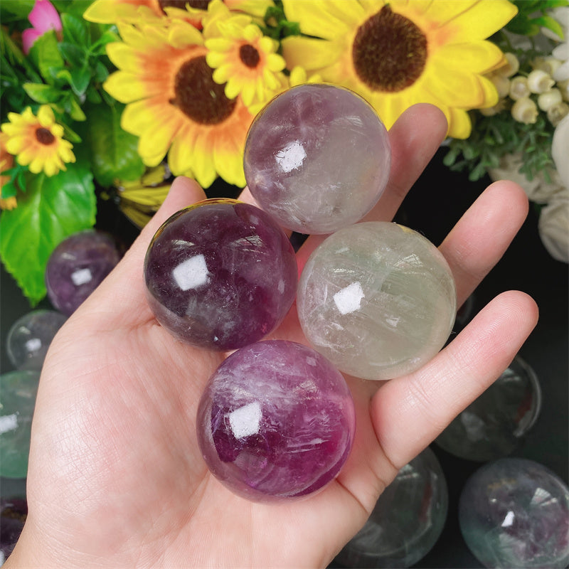 Green and Purple Fluorite Spheres