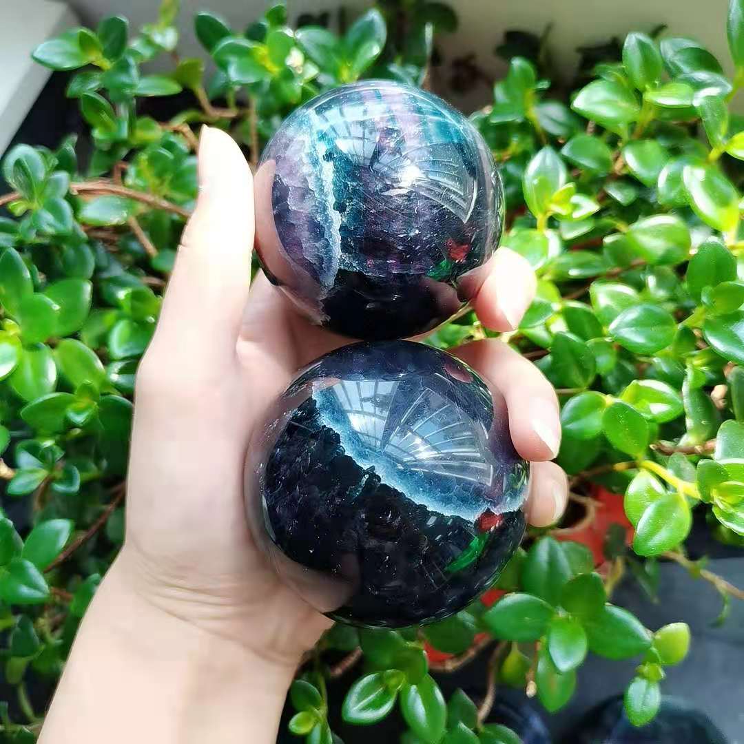 Rainbow Fluorite Spheres