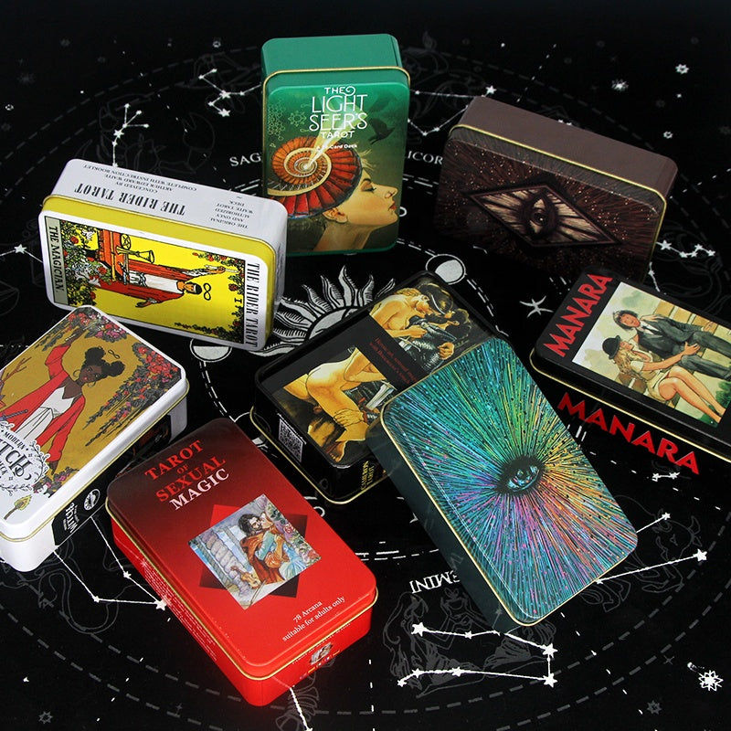 20 Metaphysics Tarot Cards with Guidebooks Metal Box Packing