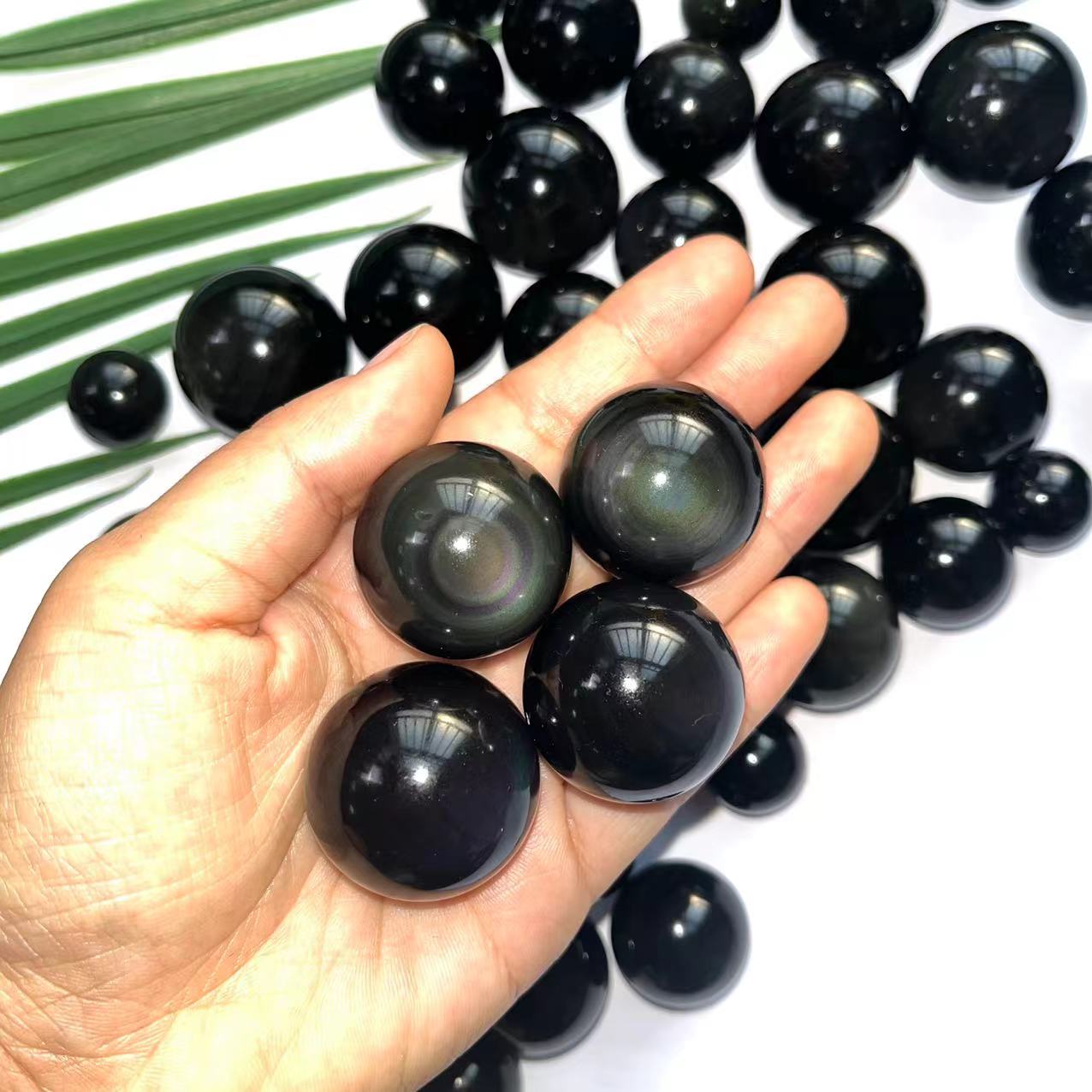 Rainbow Obsidian Spheres