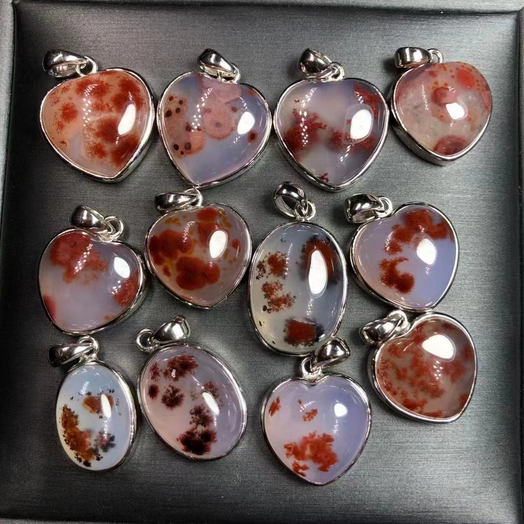 Vermilion Agate Pendant for Necklace