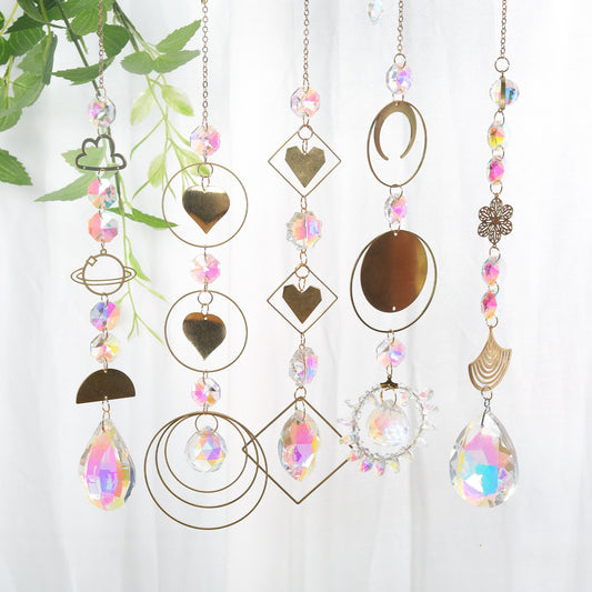 Metal Slice Chain Colorful Pendant Suncatcher Ornaments