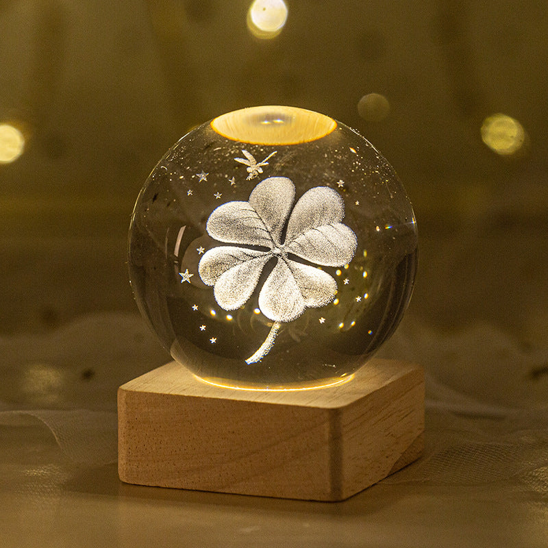 23 Styles of Clear Glass Laser Inner Carving LED Sphere Ornaments