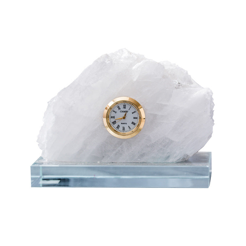 Clear Selenite Clock Table Ornaments