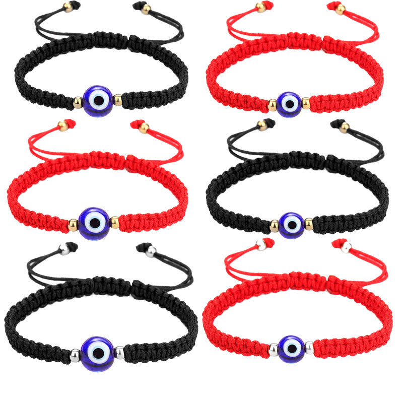 Evil Eye Braided Rope Bead Bracelets