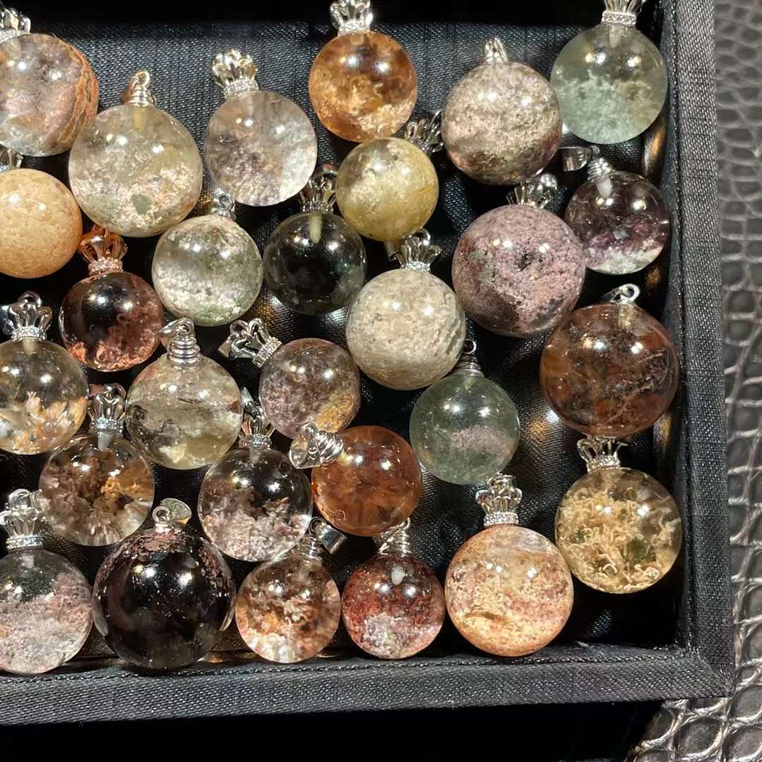 Natural Phantom Quartz Drop Pendants for Necklace