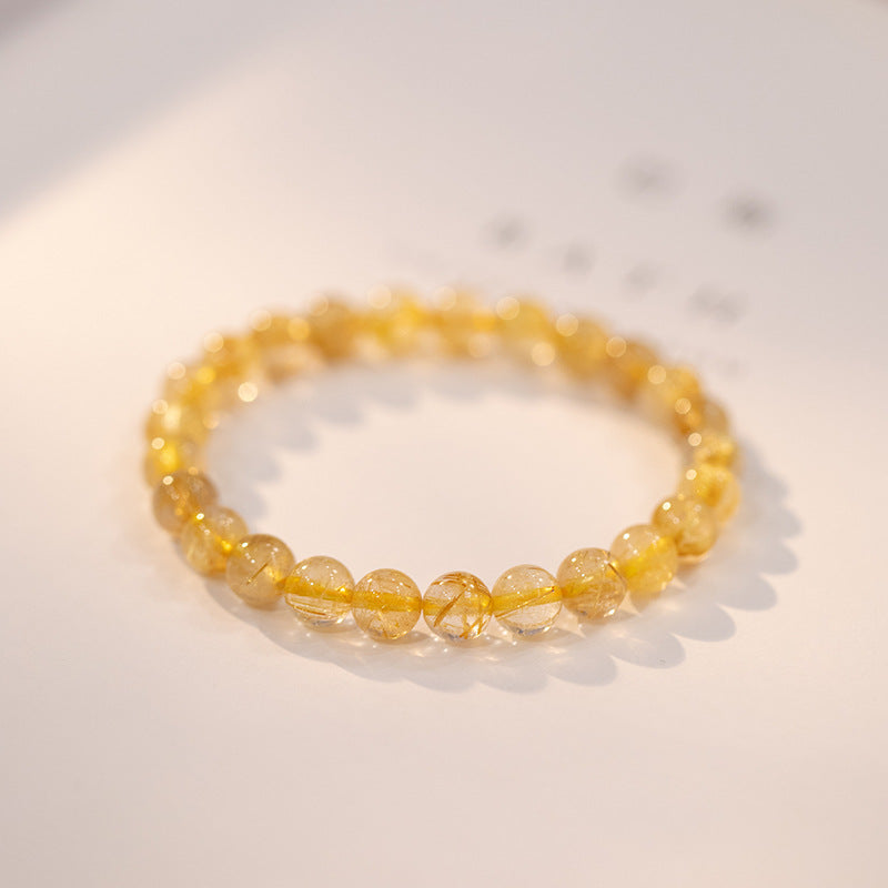 Citrine/ Golden Rutile Quartz Bead Bracelets