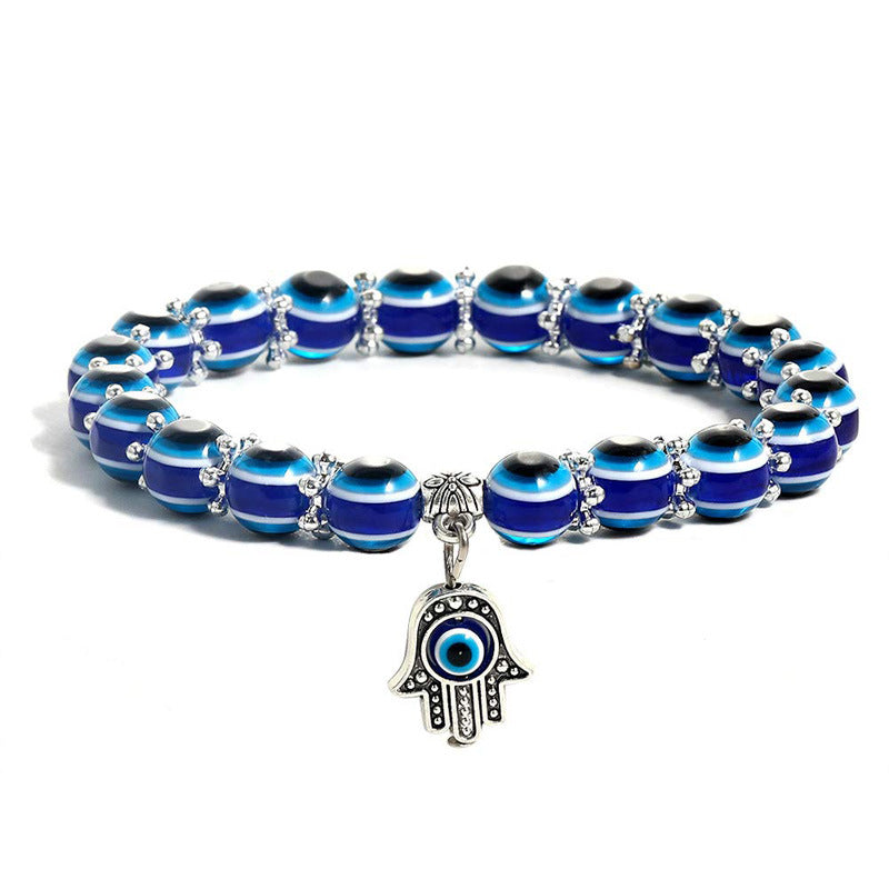 Evil Eye Bead Bracelets with Eye Plam