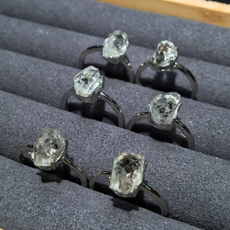 Natural Herkimer Diamand S925 Rings