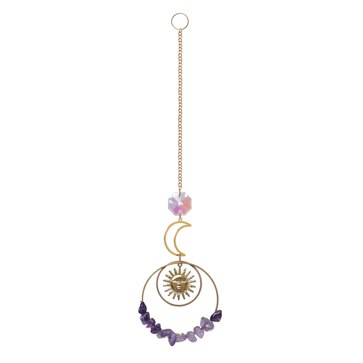 Crystal Chip Moon Pendant Ornaments