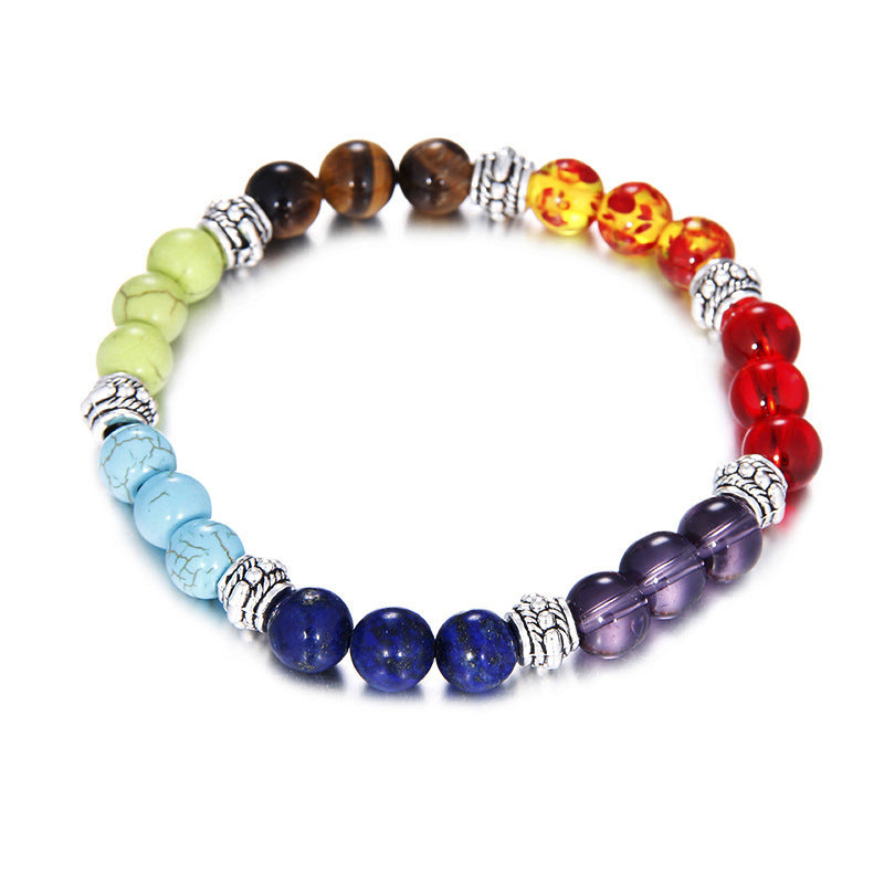 7 Chakra Rainbow Color Mixed Bead Bracelets