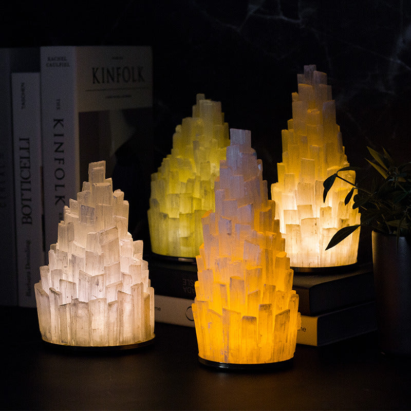 Selenite Tower Smart Sensor Charging Light Home Ornaments