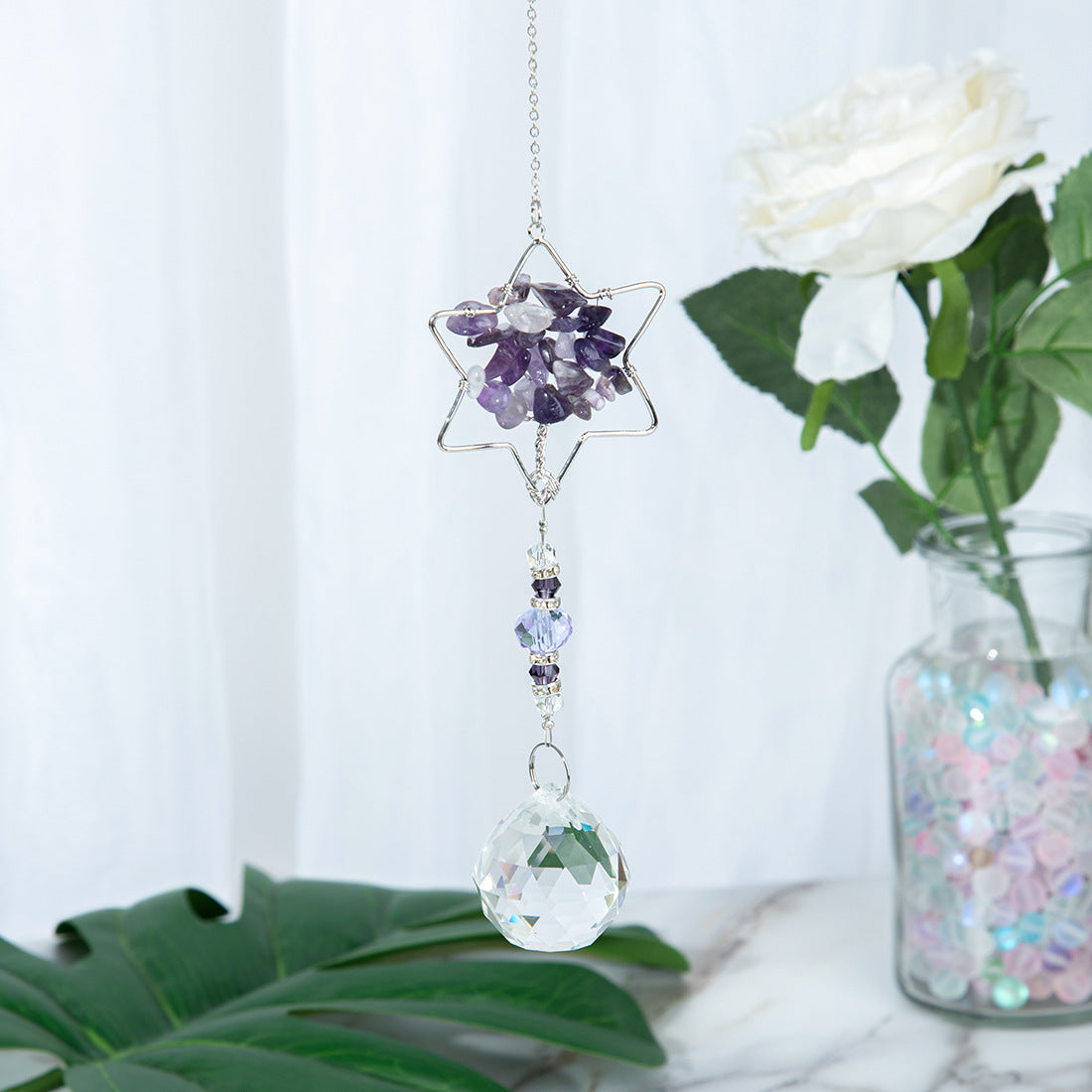 Amethyst Chip Life Tree Pendant Suncatcher Ornaments