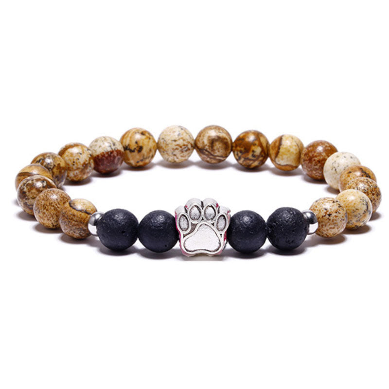 8mm Dog Paw Crystal Bead Bracelets