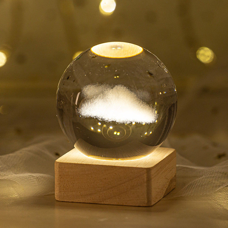 23 Styles of Clear Glass Laser Inner Carving LED Sphere Ornaments