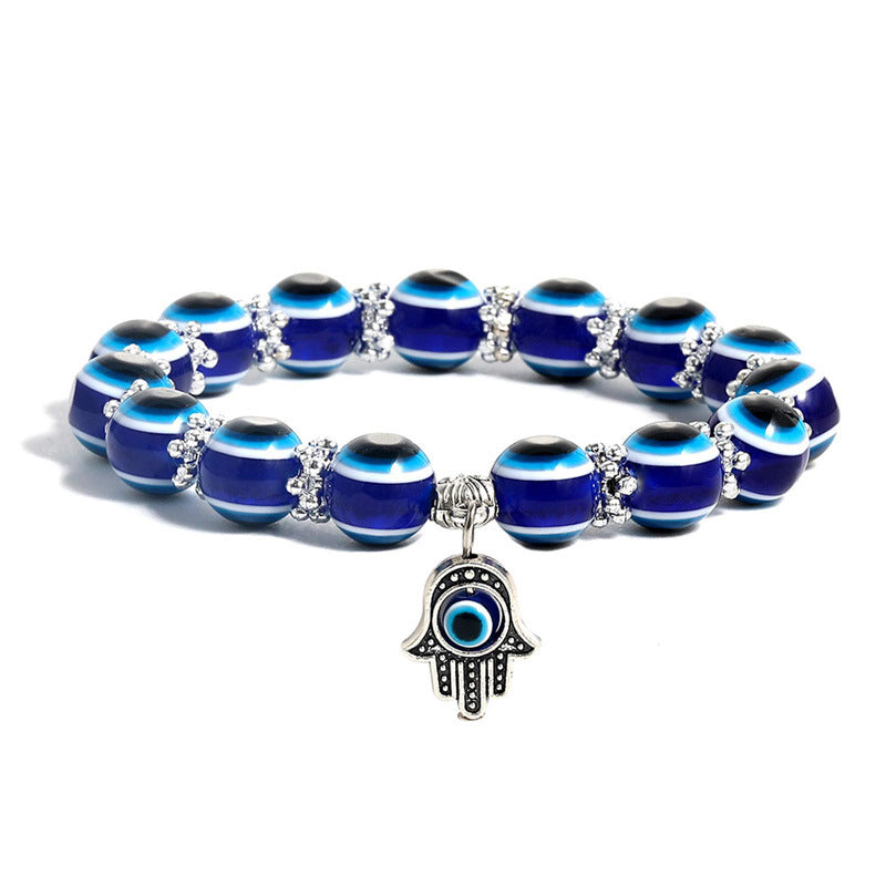 Evil Eye Bead Bracelets with Eye Plam