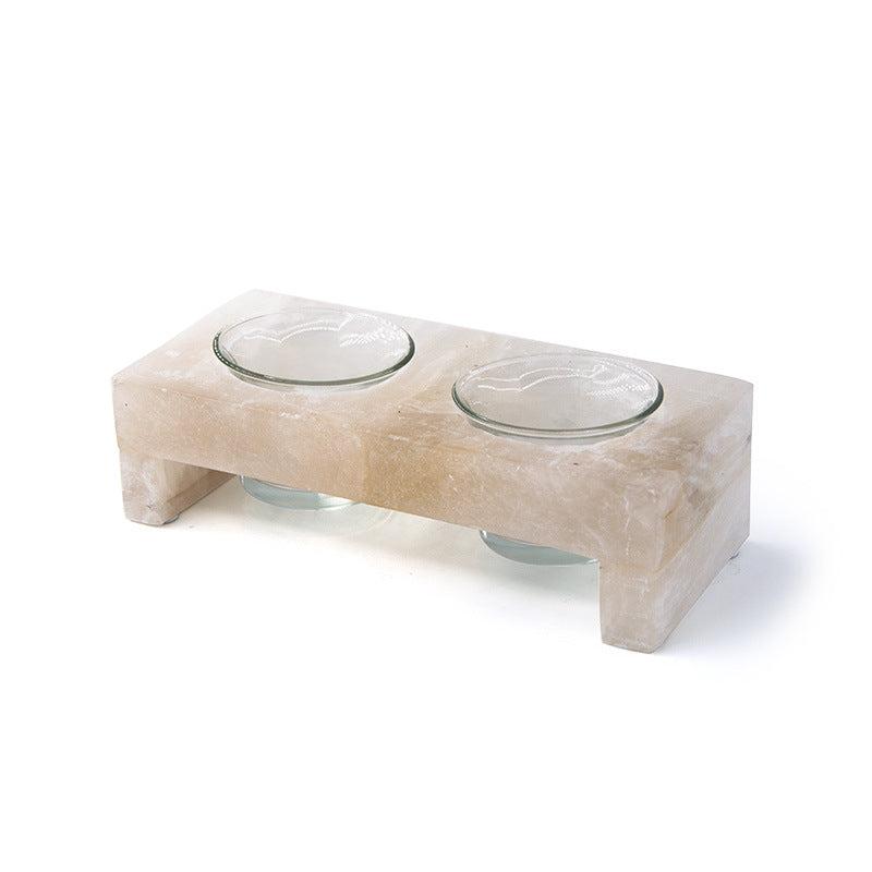 Selenite Candle Holder Single Double Hole Ornaments