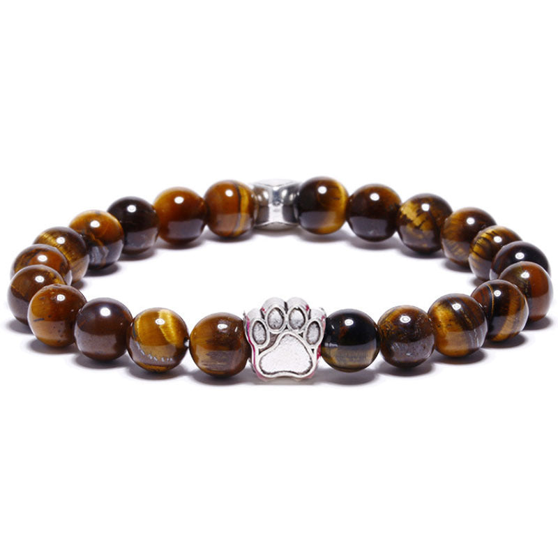 8mm Dog Paw Crystal Bead Bracelets