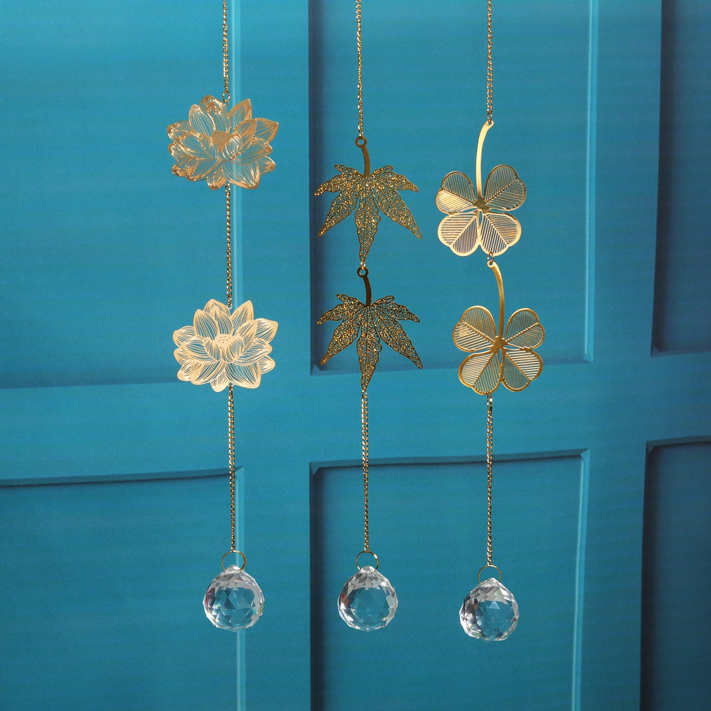 Lotus Maple Clover Slice Pendant Suncatcher Ornaments