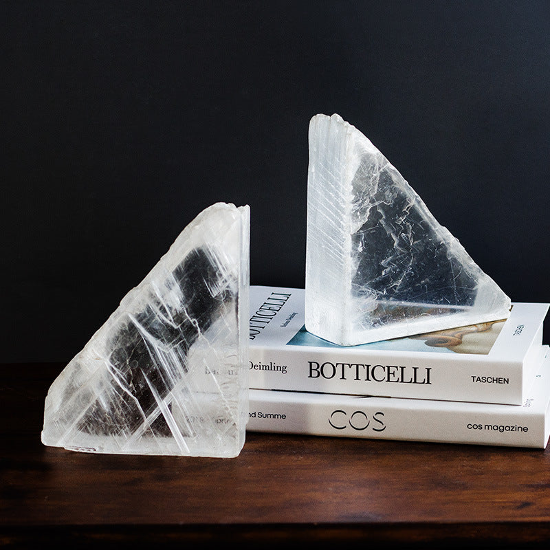 Clear Selenite Bookend Ornaments